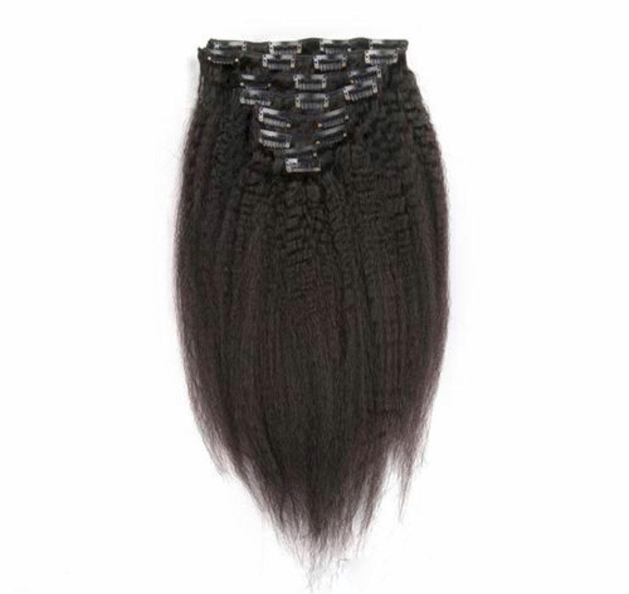 Kinky Straight Clip-In Hair Extensions, 200 Grams – Natural Texture & Real Volume