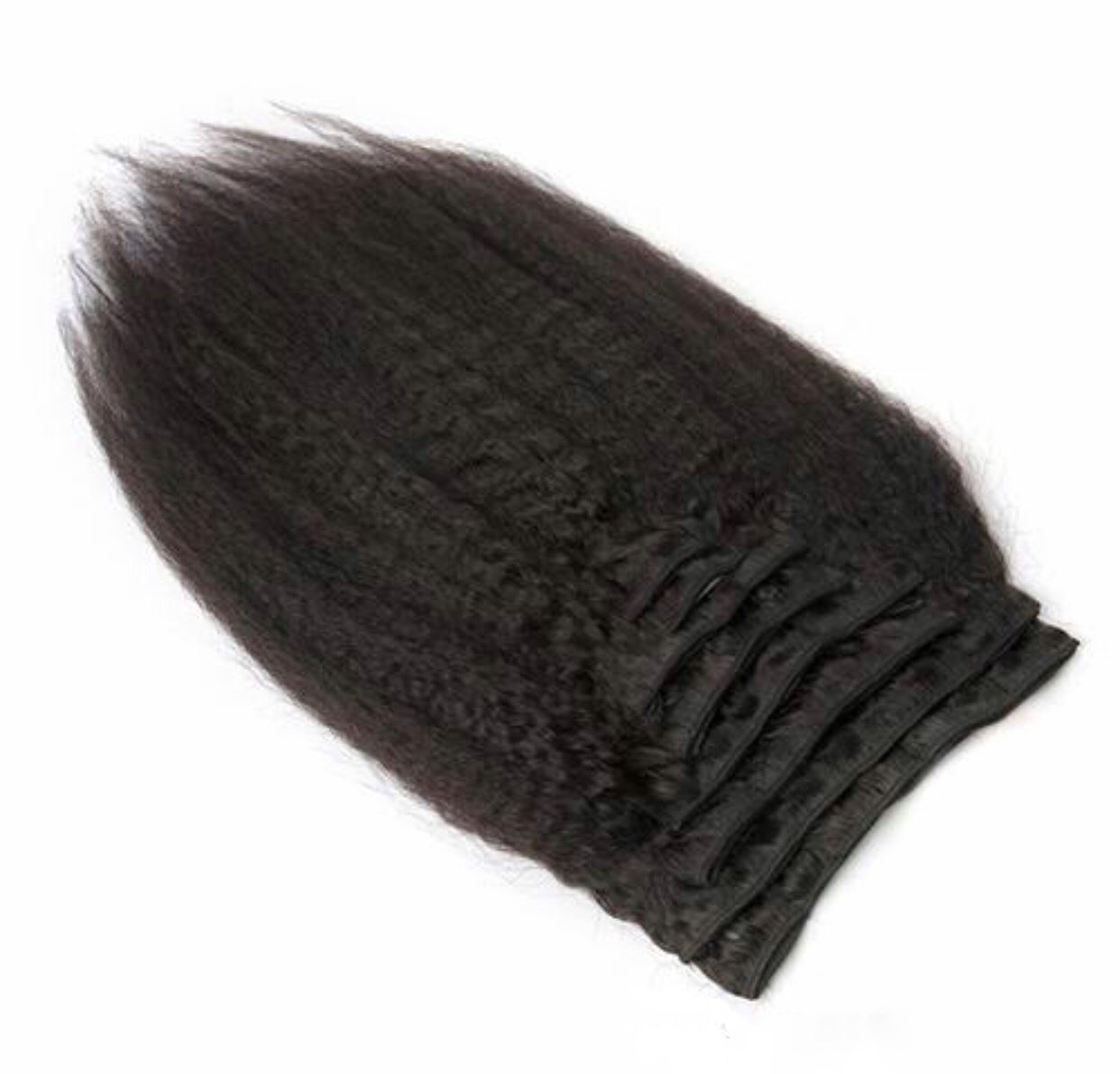 Kinky Straight Clip-In Hair Extensions, 200 Grams – Natural Texture & Real Volume